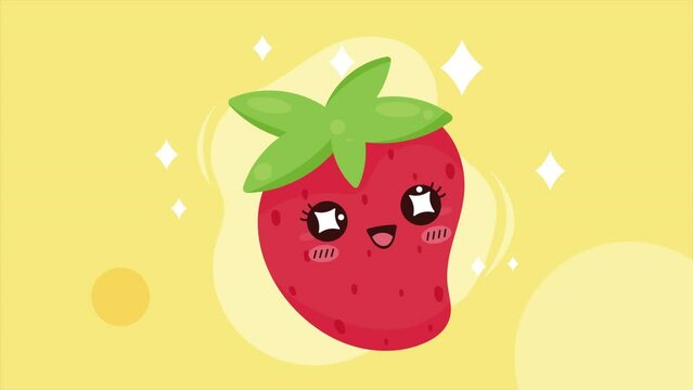 sweet strawberry comic character animation