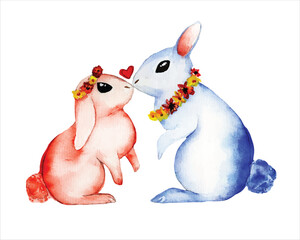 Cute rabbit watercolour clipart