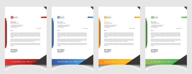 Corporate business colourful letterhead template with a4 size stationary item modern letterhead.