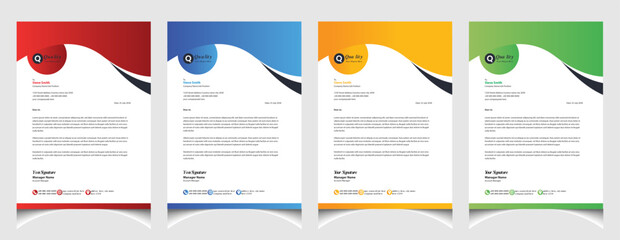 Corporate business colourful letterhead template with a4 size stationary item modern letterhead.