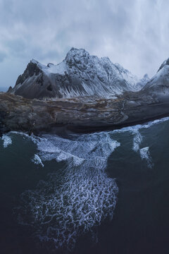 Road and mountains on seashore