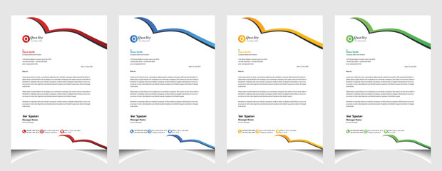 Corporate business colourful letterhead template with a4 size stationary item modern letterhead.