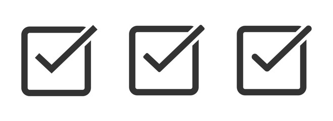 Tick vector icons set. Approve icon