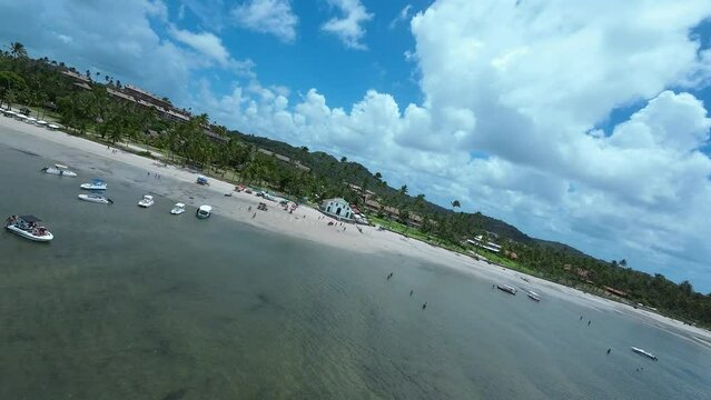 Carneiros Church At Carneiros Beach In Pernambuco Brazil. Famous Church. Nature Landscape. Background Scenery. Travel Destinations. Carneiros Beach Pernambuco. 