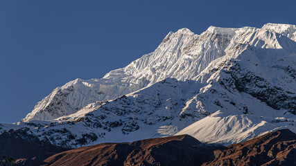 Annapurna III, 7,555 m, a mountain in the Annapurna mountain range in north-central Nepal, Nepal Himalayas, Nepal