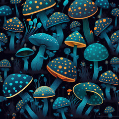 seamless pattern with mushrooms
