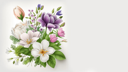 Fototapeta na wymiar Spring Blossoms: Delicate and Colorful Flowers to celebrate the season - generative AI