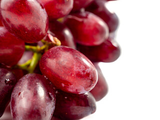 Ripe juicy grapes isolated on white background. Close-up.