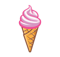 simple fun soft serve icecream in waffle cone
