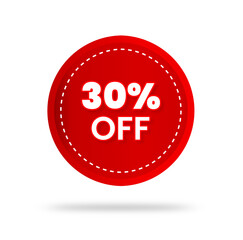 30% percent discount sticker price tag design. product emblem with percentage sell off. marketing deal sale tag giving super offer. Sale 30% off banners, discount tags design template, extra promo.