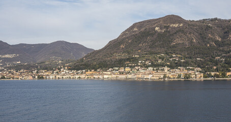 landscape of Salò in the Lake Garda with the Alps in background