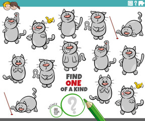 one of a kind game with funny cartoon cats and kittens