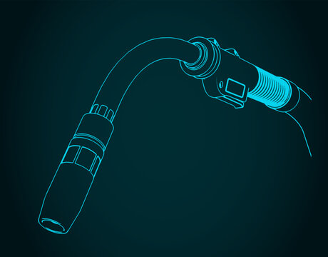 Welding torch close-up