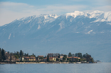 Landascape of Barbarano with the Lake Garda and the Monte Baldo in background