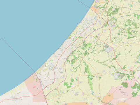 Gaza Strip, Palestine. OSM. No legend