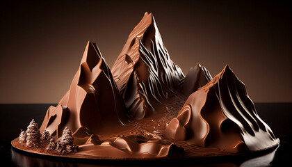 Mountains of chocolate, generative ai - 579810203