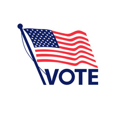 Vote American Election Flag Retro