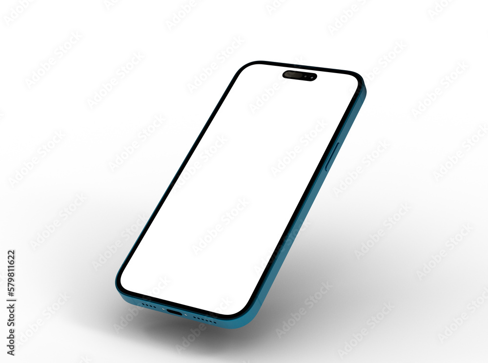 Poster smartphone frame less blank screen. mockup generic device.