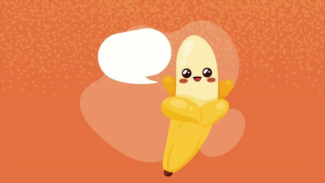 sweet banana fruit speaking comic character animation
