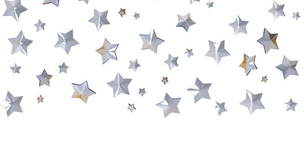 XMAS Stars - Banner with golden decoration. Festive border with falling glitter dust and stars.