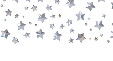 Naklejka premium XMAS Stars - Banner with golden decoration. Festive border with falling glitter dust and stars.