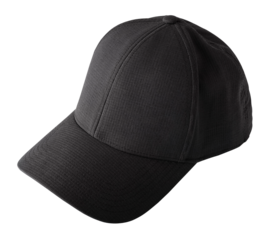 Black baseball cap on a transparent background. The concept of sportswear and equipment. isolated object
