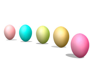 3D model of coloured easter eggs