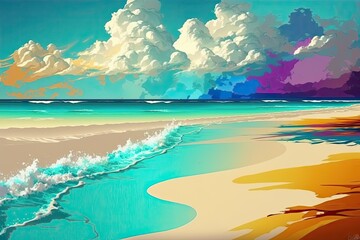 Fototapeta na wymiar sea beach view beautiful abstract Generative AI