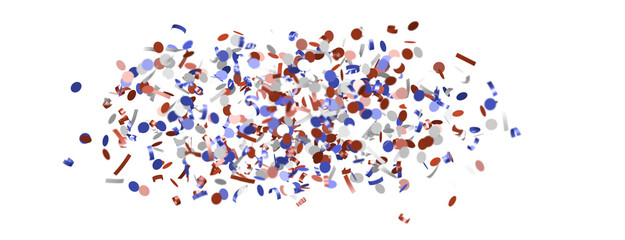 Confetti - Festive background with confetti in the shape of Confetti in the color of the American flag. US independence day.