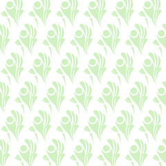 Background with green floral elements.