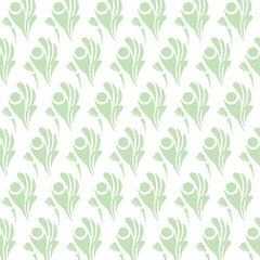 Background with green floral elements.
