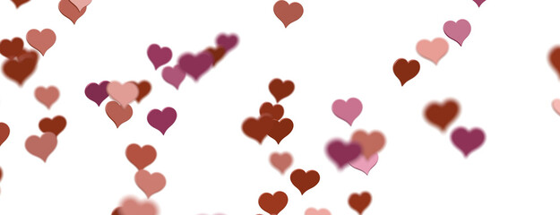  Falling love heart confetti 3d illustration