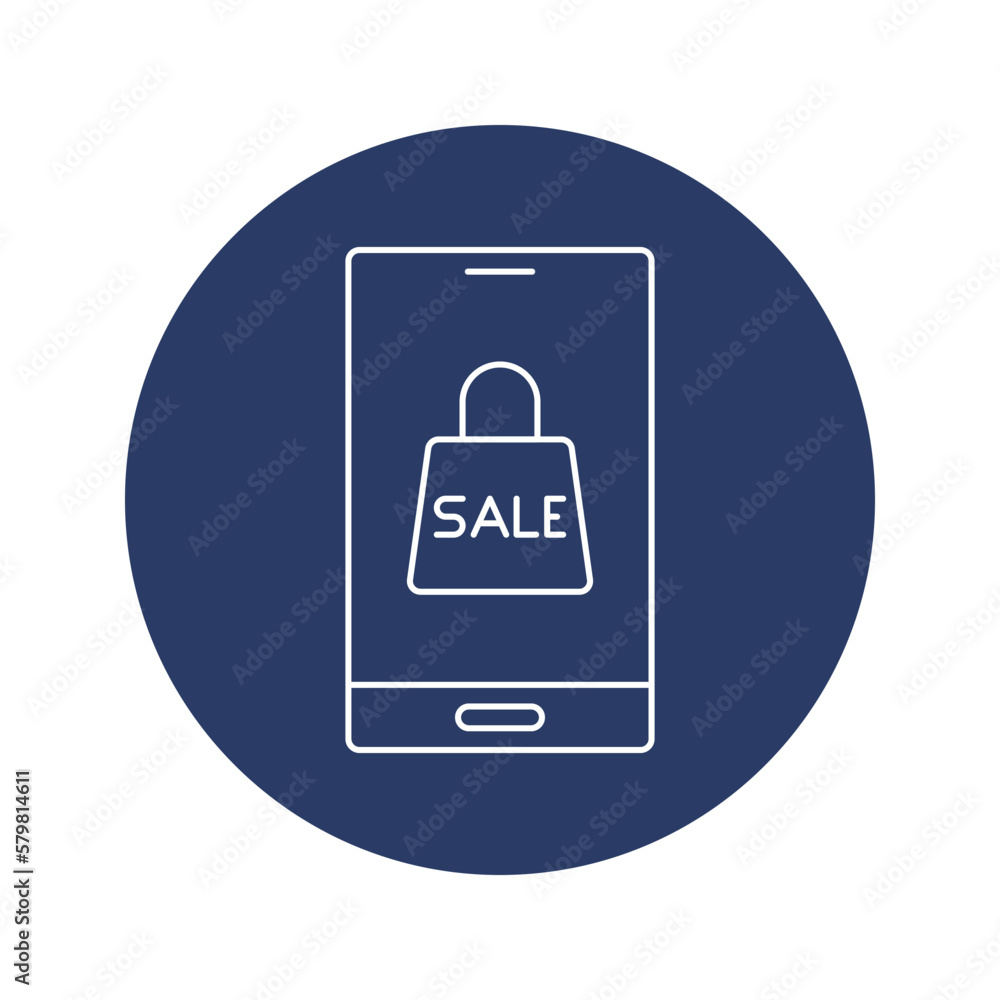 Sticker sale, mobile, phone, sale on phone icon