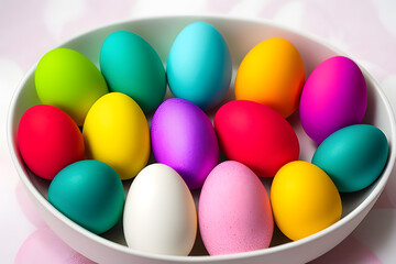 Fototapeta na wymiar Perfect colorful handmade easter eggs isolated on a white