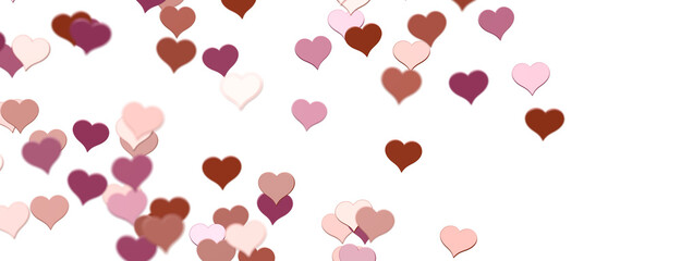  Falling love heart confetti 3d illustration