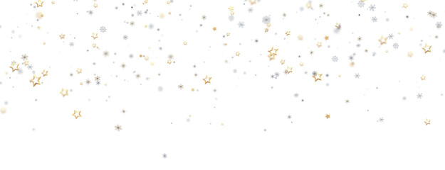 golden openwork shiny snowflakes, star, 3D rendering.