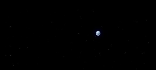 isolated full moon with black sky background 