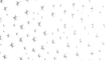 XMAS Stars - Holiday silver decoration, glitter frame isolated -