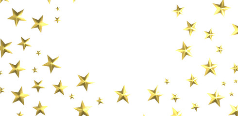 Obraz na płótnie Canvas XMAS Stars - Banner with golden decoration. Festive border with falling glitter dust and stars.