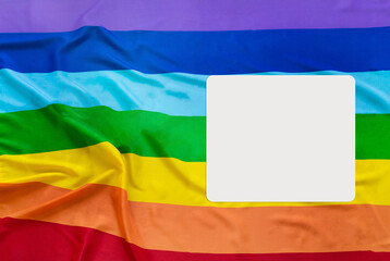 LGTBI flag with blank cardboard for mockups