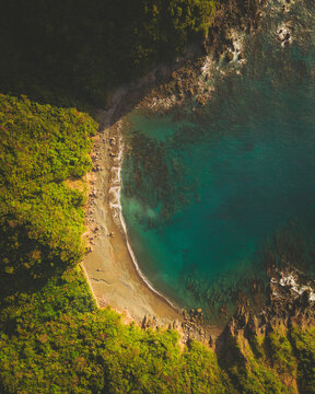 Aerial view of the coastal Yokonami Nature Park, Kochi, Shikoku, Japan.