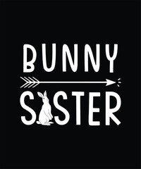 Bunny Sister Easter Day Vector T-shirt Design