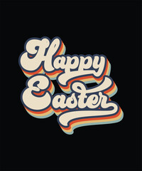 Happy Easter day groovy vector T-Shirt