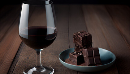 red wine with chocolate - 579819417