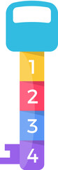 Infographic template with key divided on 4 segments, key to success concept