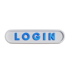 3d ilustrasi login interface login button white