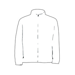 black and white sketch of jacket with transparent background