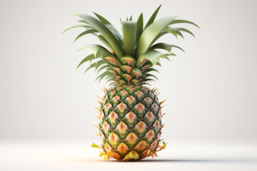 Fototapeta premium Pineapple Perfection: Crisp and Juicy. AI generated image.