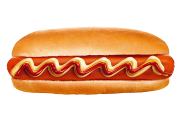 cachorro quente com maionese, ketchup e mostarda em fundo transparente - hot dog com molho