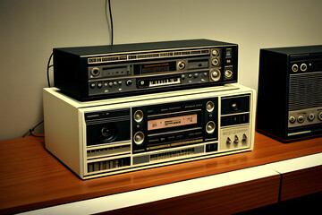 Fototapeta premium Selection of retro devices of 90s.